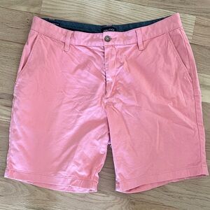 Nautica stretch Deck short/ classic fit flat front mens waist sz 34 salmon pink